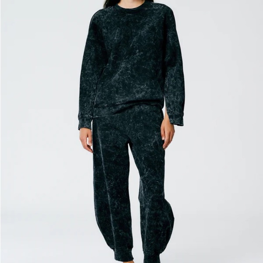 Tibi acid wash cocoon crewneck sweatshirt NWT